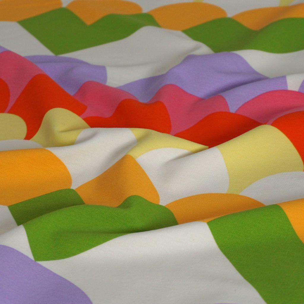 French Terry Wellen und Bögen bunt